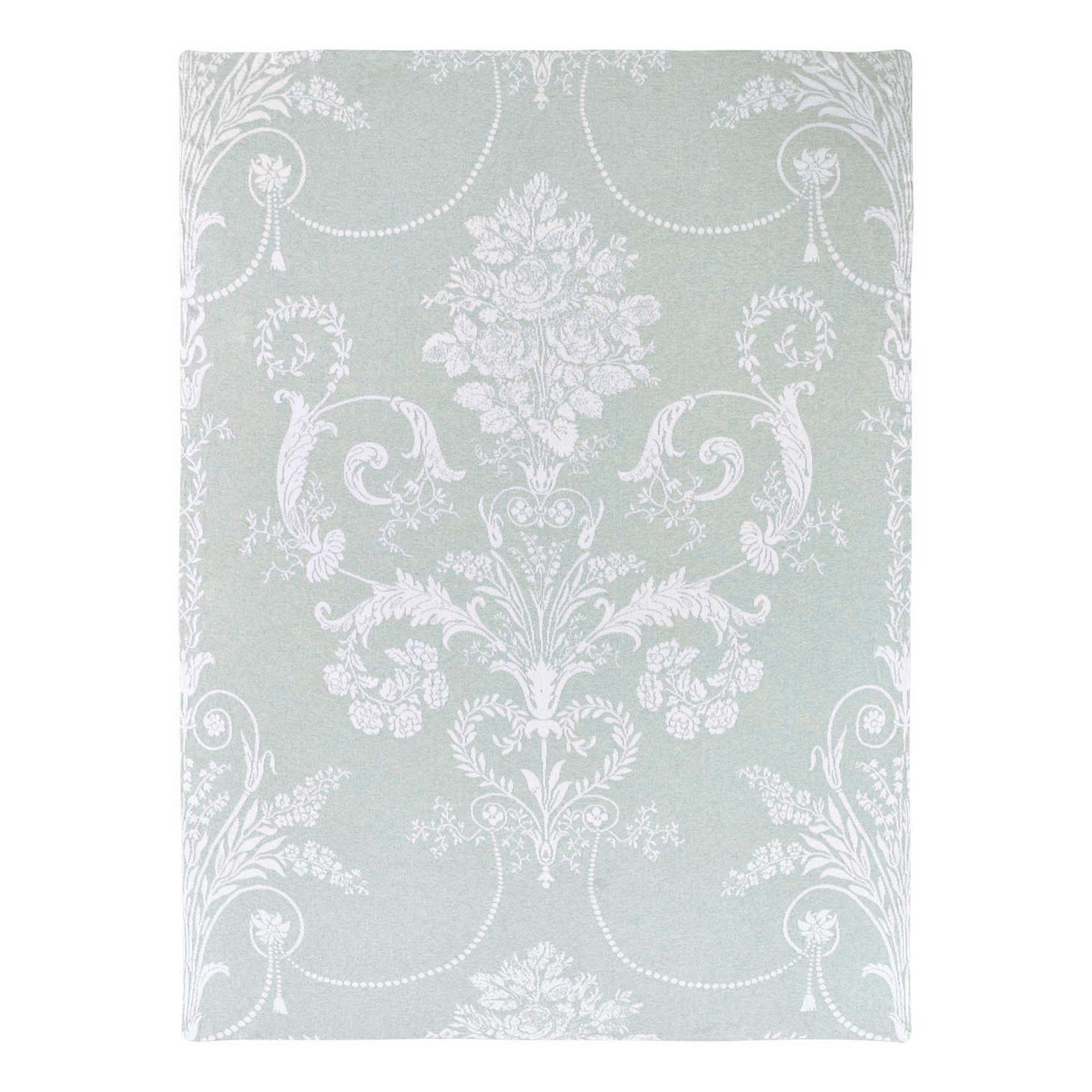 Josette Damask Blanket By Laura Ashley In Pale Seaspray Blue